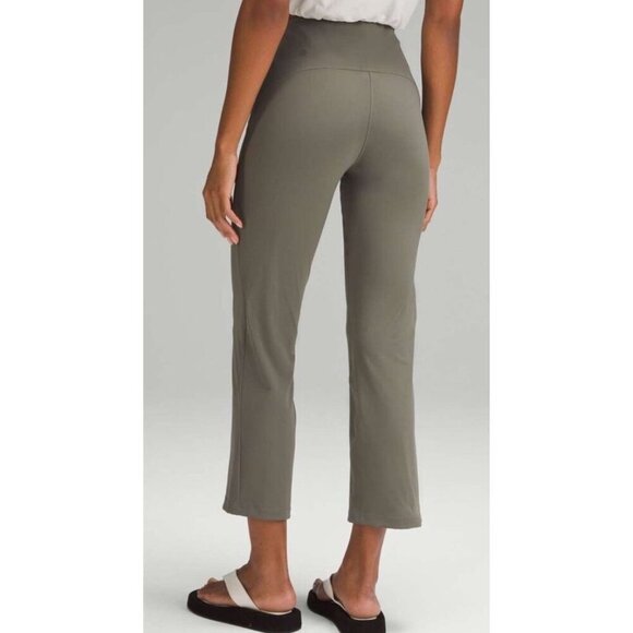 Lululemon Sz 12 Pants Grey Sage Smooth Fit Pull On Hi Rise Cropped Minimalist - Picture 2 of 6